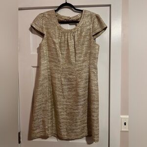 KATE SPADE • GOLD TINSEL STRIPE DRESS